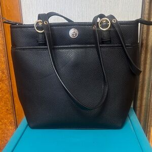 Anne Klein Black Tote with Gold Accents